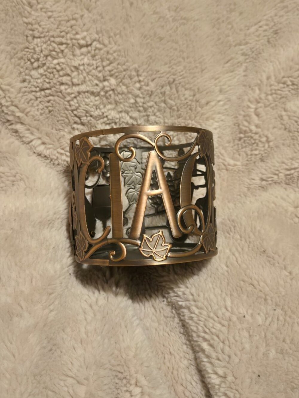 Bath & Body Works Ciao Italian Vineyard 3 Wick Candle Sleeve Antique Copper